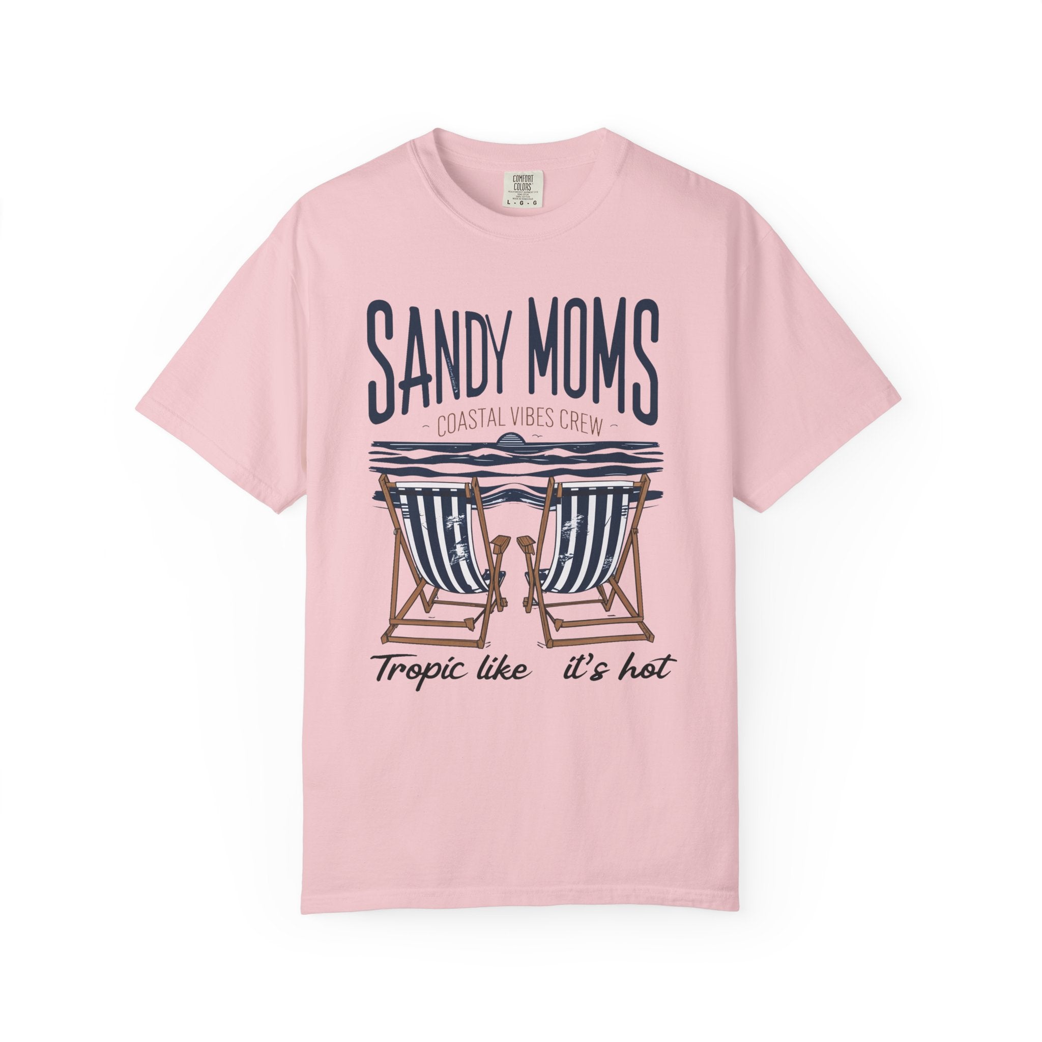 Sandy Moms Beach T-Shirt – Coastal Vibes, Deck Chair Graphic