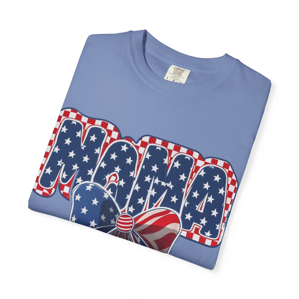 Mama Patriotic T-Shirt — American Flag Bow 4th of July Tee