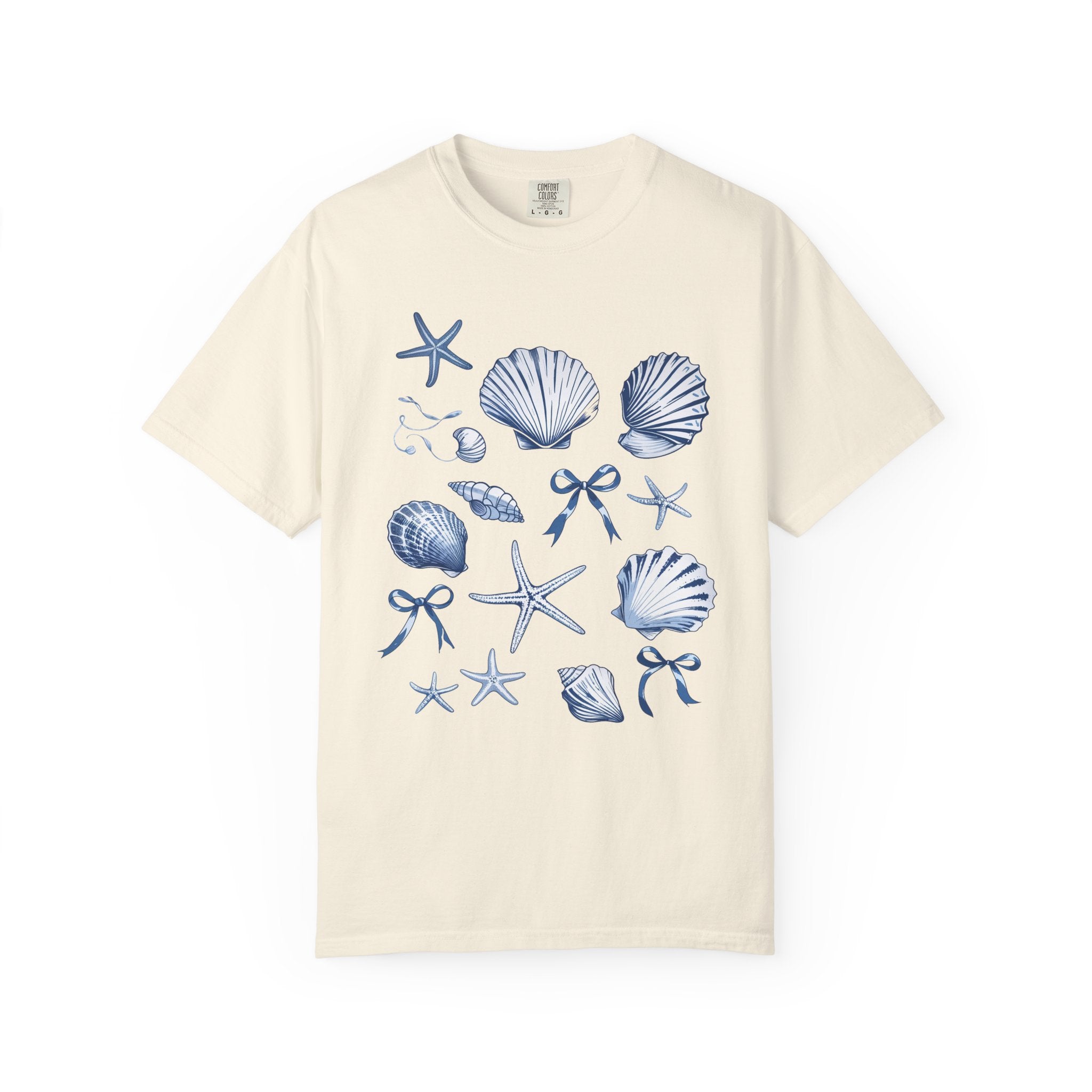 Seashell Pattern T-Shirt — Nautical Beach Shell Graphic Tee