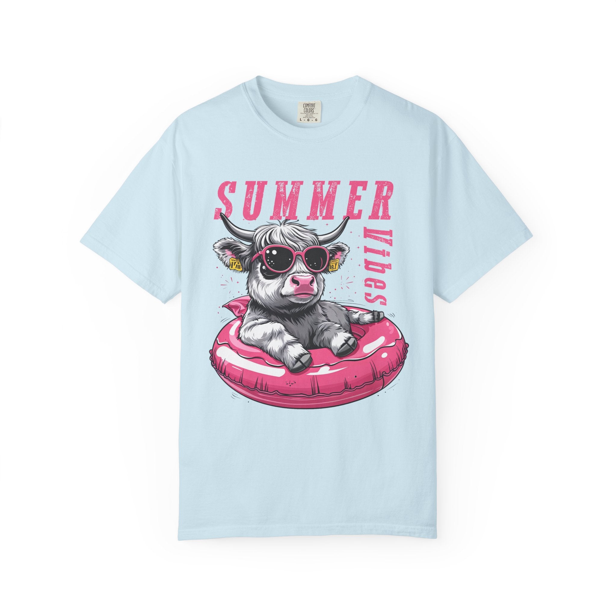 T-Shirt — "Summer Vibes" Cow Float Graphic Tee