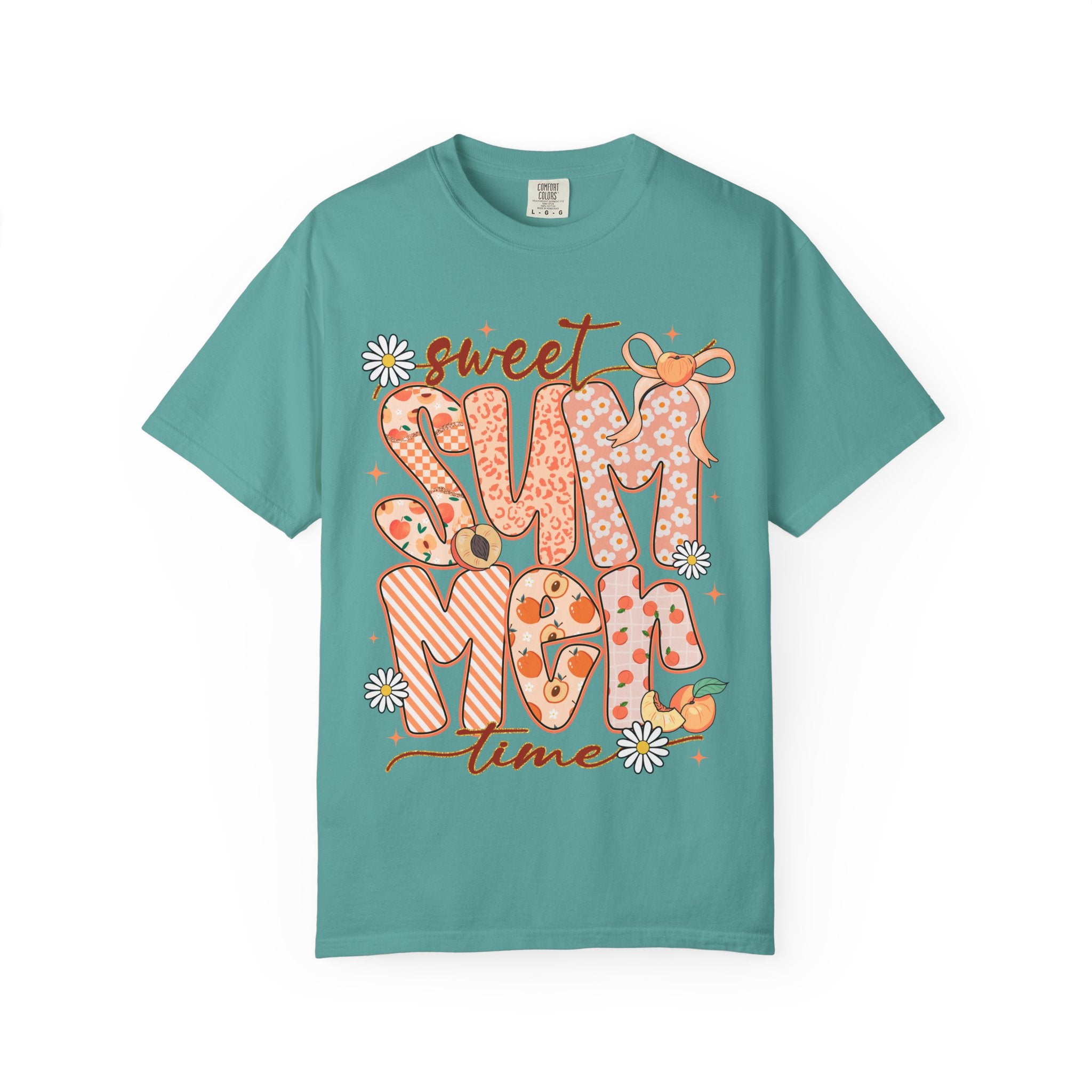 Sweet Summertime T-Shirt — Retro Peach Daisy Graphic