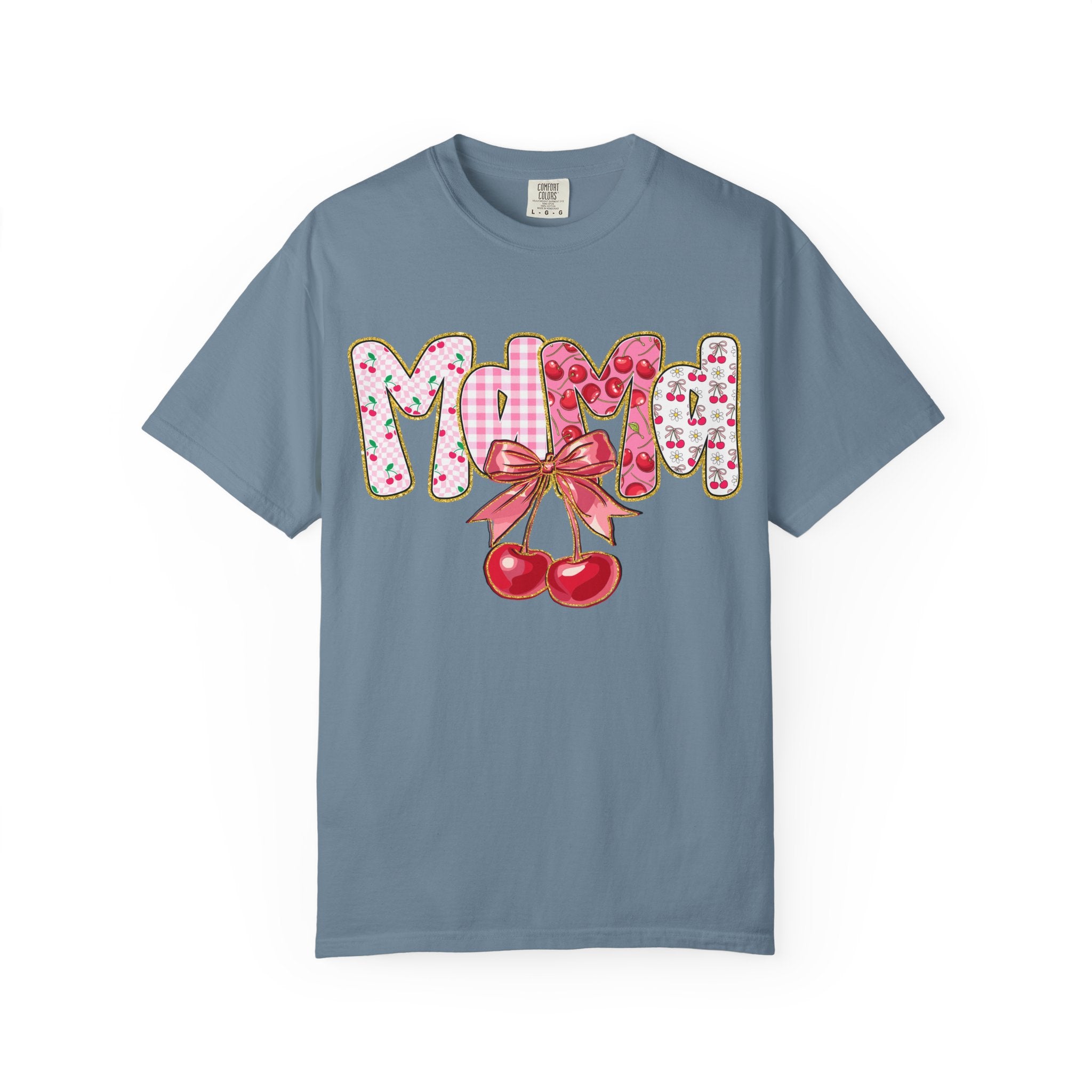 Mom Cherry Graphic T-Shirt — Cute Retro Cherry Bow Mother's Day Tee