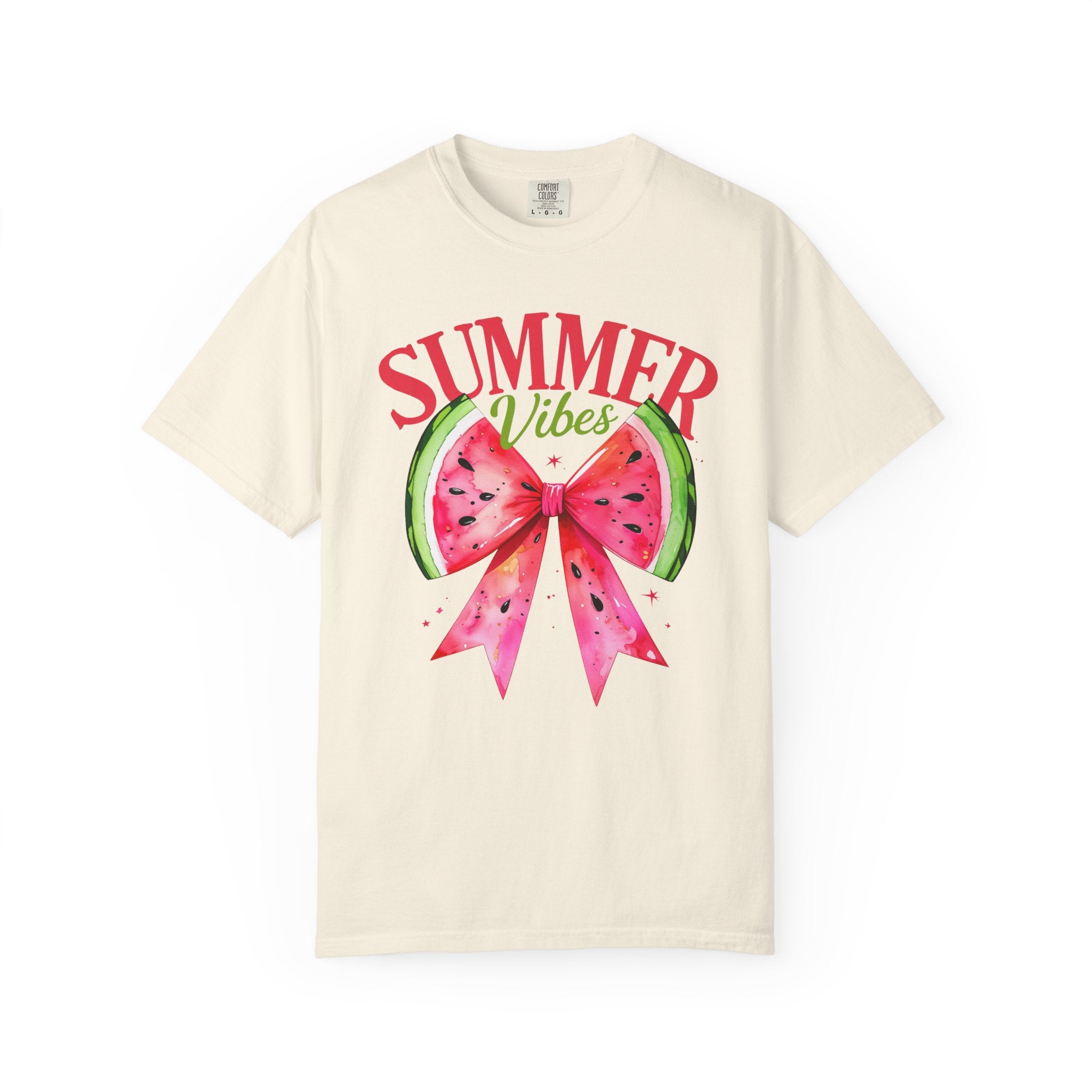 Summer Vibes Watermelon Bow T-Shirt | Tropical Fruit Graphic
