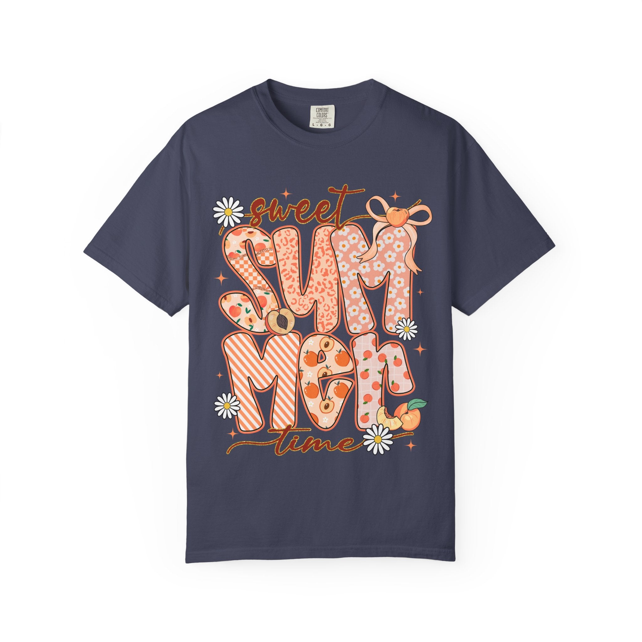 Sweet Summertime T-Shirt — Retro Peach Daisy Graphic