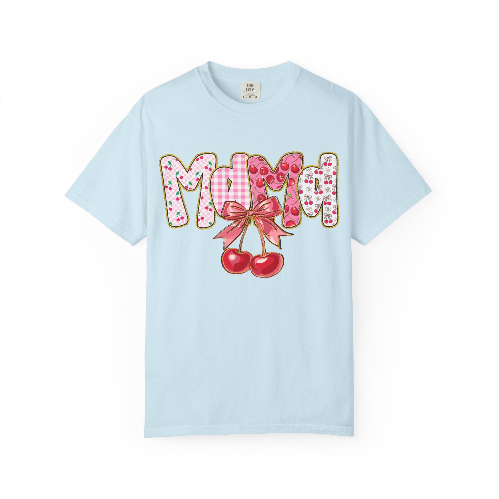 Mom Cherry Graphic T-Shirt — Cute Retro Cherry Bow Mother's Day Tee