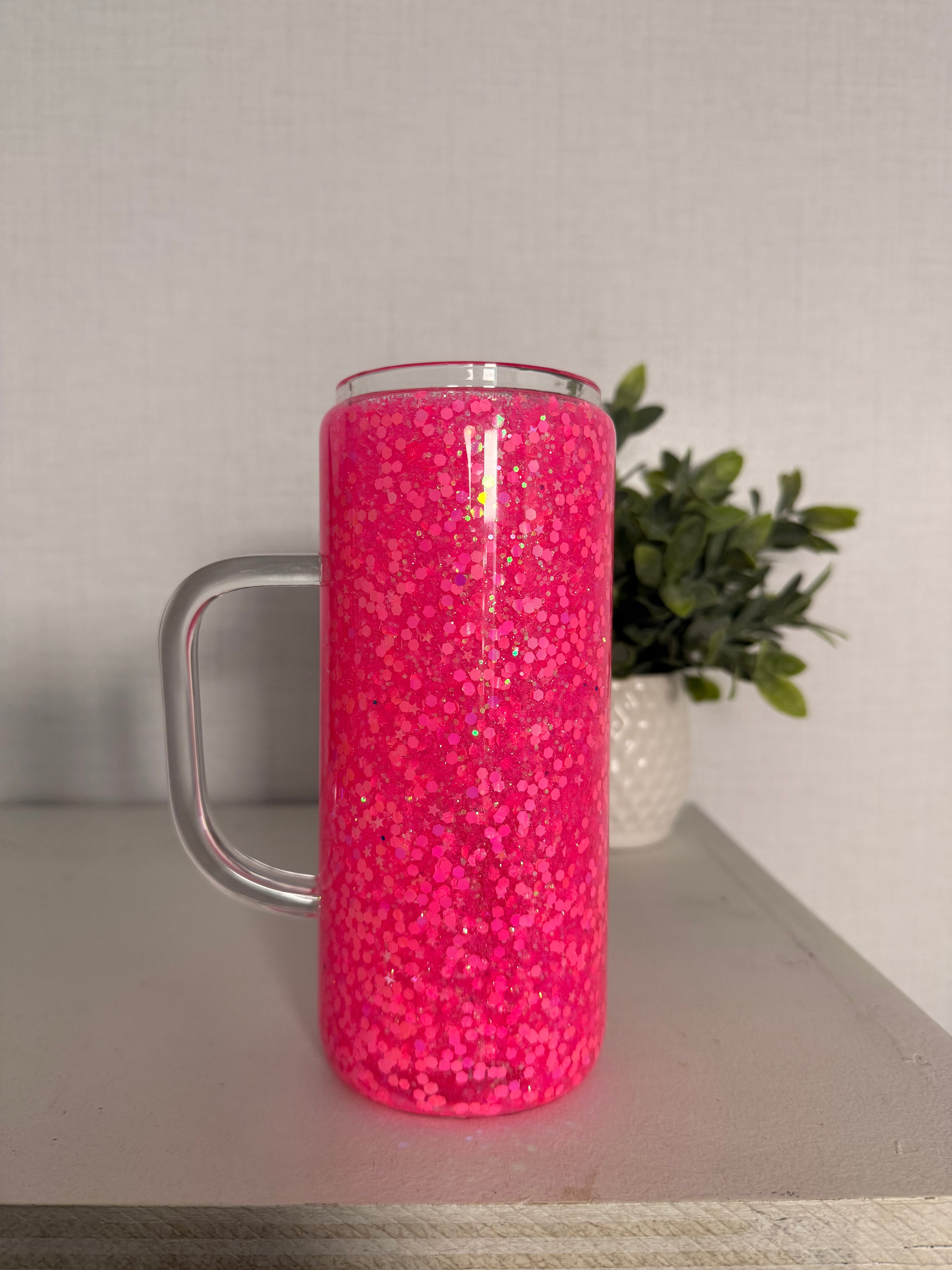 HOT PINK 20oz Glass Snow Globe